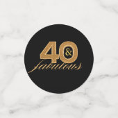 40 en fabulous zwart goud glitters schittert foto confetti (Kleine voorkant)