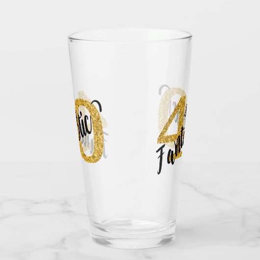 40 en Fantastic Years 40th Verjaardagsfeest Glas (Rechts)