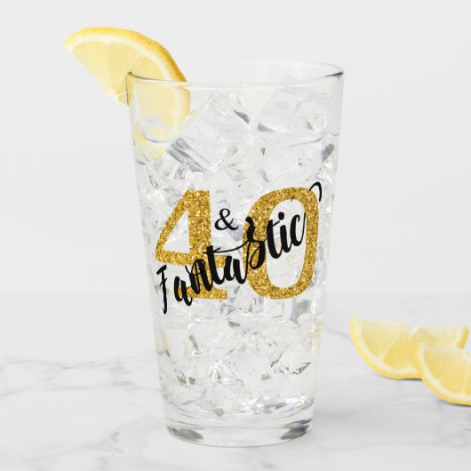 40 en Fantastic Years 40th Verjaardagsfeest Glas (Voorkant ijs)