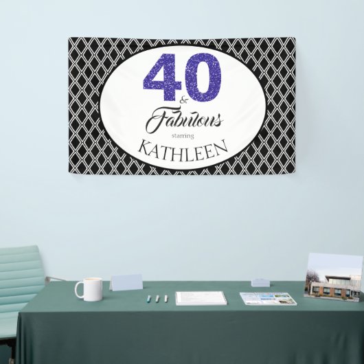 40 en fantastisch aangepaste 40e verjaardag spandoek (Beurs)