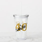 40 en Fantastisch Goud Glitter Cadeaufeest Acryl Drinkbeker (Voorkant)
