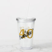 40 en Fantastisch Goud Glitter Cadeaufeest Acryl Drinkbeker (Achterkant)