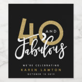 40 en fantastisch goud wijn etiket (Enkel label)