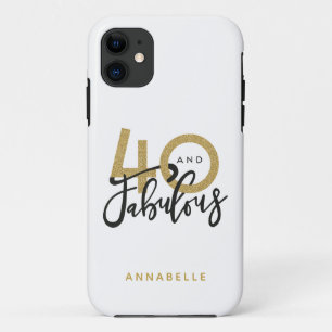 40 en fantastisch goud & zwart verjaardagsfeestje Case-Mate iPhone case