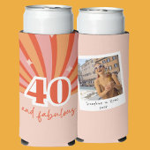 40 en fantastisch MET FOTO, retro verjaardag Seltzer Blikjeskoeler