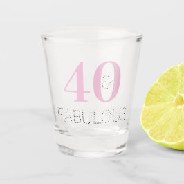 40 en fantastisch | Moderne Roze Verjaardagsfeestj Shot Glas