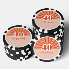 "40 en fantastisch", retro heldere perzik poker chips
