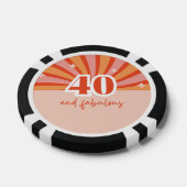 "40 en fantastisch", retro heldere perzik poker chips (Enkel)