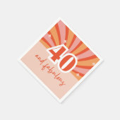 "40 en fantastisch", retro heldere perzik servet (Hoek)