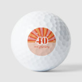 "40 en fantastisch", retro lichte perzik klein golfballen (Voorkant)