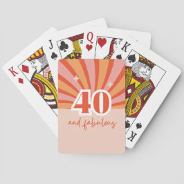 "40 en fantastisch", retro lichte perzik klein pokerkaarten