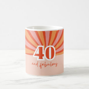 "40 en fantastisch", retro verjaardagscadeau koffiemok