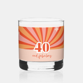 "40 en fantastisch", retro verjaardagscadeau whisky glas