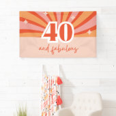 "40 en fantastisch", retro verjaardagsfeestbanner spandoek (Insitu)