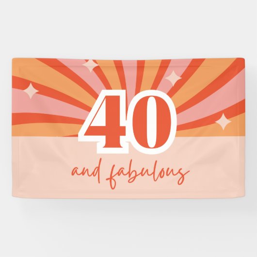 "40 en fantastisch", retro verjaardagsfeestbanner spandoek (Horizontaal)