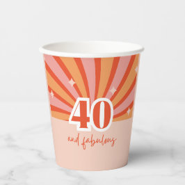40 en fantastisch retro verjaardagsfeestje papieren bekers