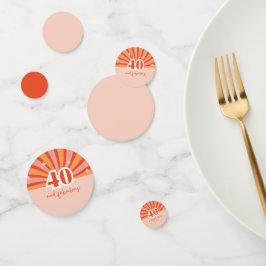 "40 en fantastisch", retro verjaardagsfeesttafel confetti