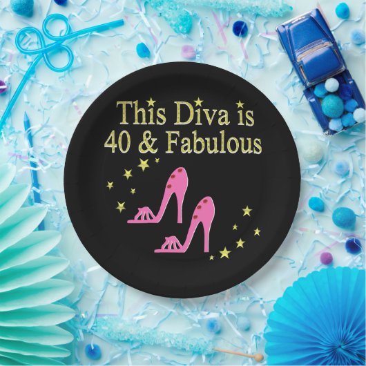 40 EN FANTASTISCH ROZE SCHOEN QUEEN DESIGN PAPIEREN BORDJE (Feest)