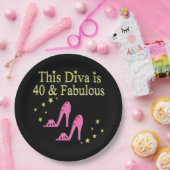 40 EN FANTASTISCH ROZE SCHOEN QUEEN DESIGN PAPIEREN BORDJE (Feest)