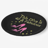 40 EN FANTASTISCH ROZE SCHOEN QUEEN DESIGN PAPIEREN BORDJE (Gekanteld)