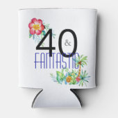 40 en Fantastisch Tropisch 40ste Verjaardagsfeest Blikjeskoeler (Voorkant)