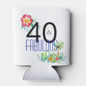 40 en Fantastisch Tropisch 40ste Verjaardagsfeest Blikjeskoeler (Achterkant)