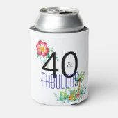 40 en Fantastisch Tropisch 40ste Verjaardagsfeest Blikjeskoeler (Blikje Achterkant)