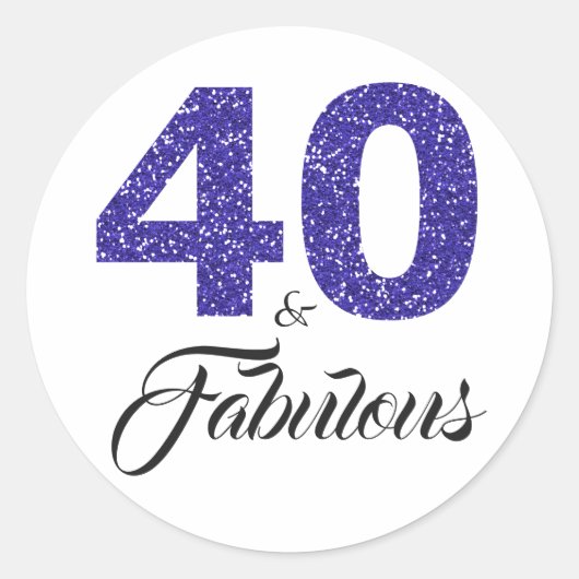 40 en Fantastisch | Typografie 40e Verjaardag Ronde Sticker (Voorkant)