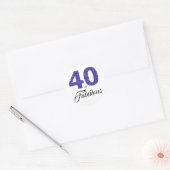 40 en Fantastisch | Typografie 40e Verjaardag Ronde Sticker (Envelop)