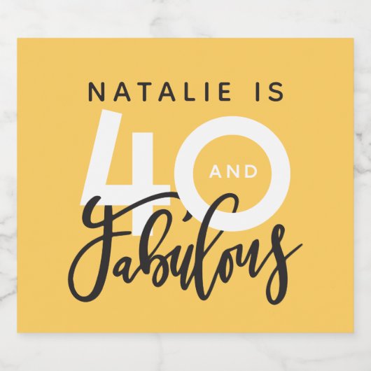 40 en fantastisch verjaardagsfeestlabel sparkling wijnetiket (Enkel label)