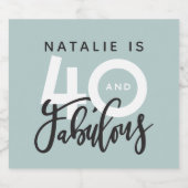 40 en fantastisch verjaardagsfeestlabel sparkling wijnetiket (Enkel label)