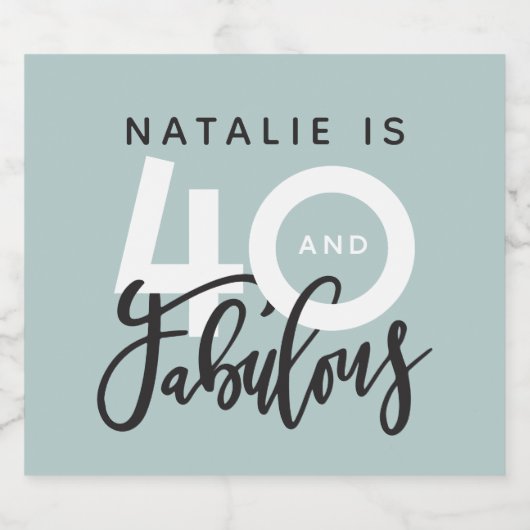 40 en fantastisch verjaardagsfeestlabel sparkling wijnetiket (Enkel label)