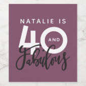 40 en fantastisch verjaardagsfeestlabel wijn etiket (Enkel label)