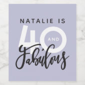 40 en fantastisch verjaardagsfeestlabel wijn etiket (Enkel label)