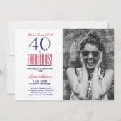 40 en fantastische foto 40ste verjaardagsfeest kaart (Voorkant)