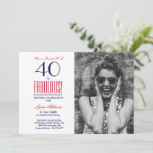 40 en fantastische foto 40ste verjaardagsfeest kaart (Staand voorkant)