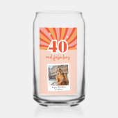 40 en fantastische foto cadeau, retro verjaardag blikvorm glas (Voorkant)