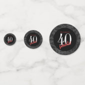 40 en fantastische luxe Black Marble verjaardag Confetti (Voorkanten)