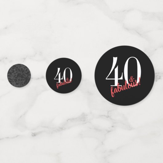 40 en fantastische luxe Black Marble verjaardag Confetti (Achterkanten)