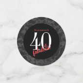 40 en fantastische luxe Black Marble verjaardag Confetti (Kleine voorkant)