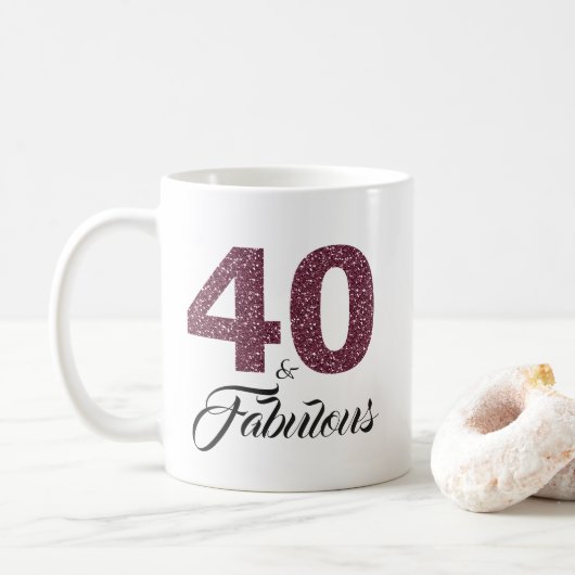40 en fantastische Paarse glitter 40e verjaardag Koffiemok (Met donut)