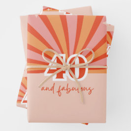 40 en fantastische, retro heldere perzik inpakpapier vel
