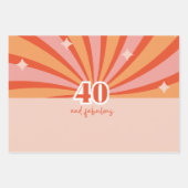 40 en fantastische, retro heldere perzik inpakpapier vel (Voorkant)
