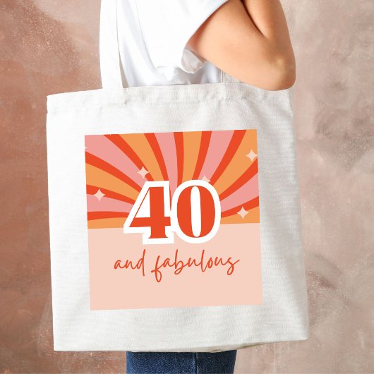40 en fantastische retro heldere perzik tote bag