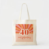 40 en fantastische retro heldere perzik tote bag (Voorkant)