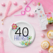 40 en Fantastische Tropische 40e verjaardag Papieren Bordje (Feest)