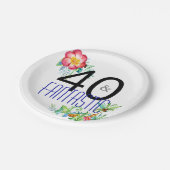 40 en Fantastische Tropische 40e verjaardag Papieren Bordje (Gekanteld)