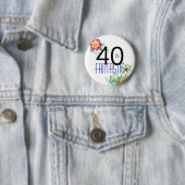 40 en Fantastische Tropische 40e verjaardag Ronde Button 5,7 Cm (In situ)