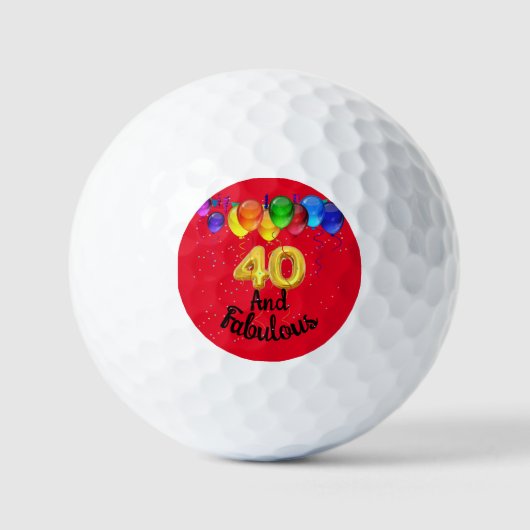 40 en fantastische verjaardagsballonnen golfballen (Voorkant)