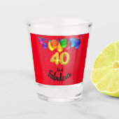 40 en fantastische verjaardagsballonnen shot glas (Voorkant)